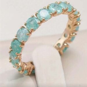Elegant Gold and Blue Gemstone Women's Ring